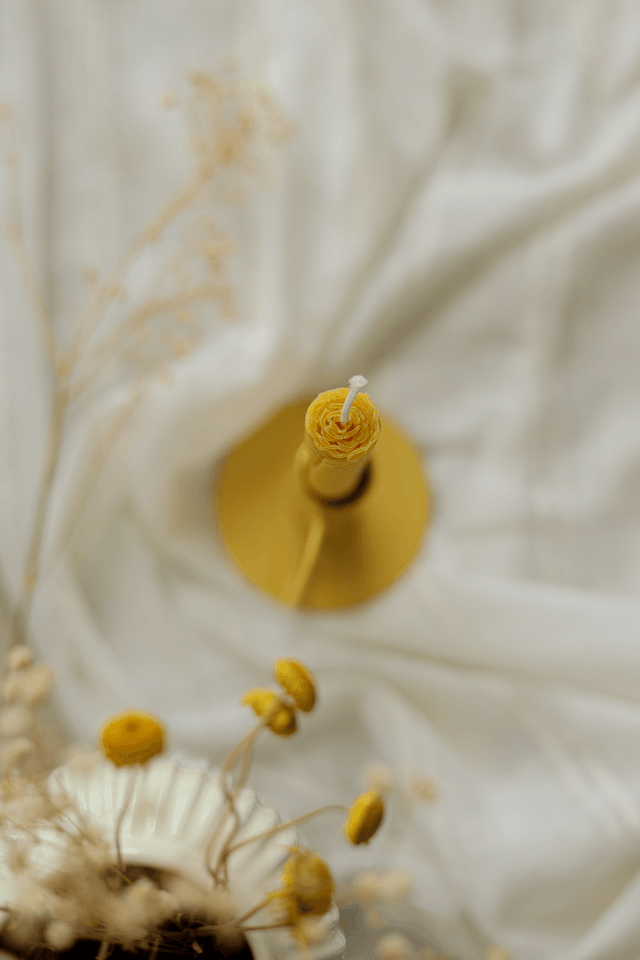 Chandelle roulée en cire d'abeille (duo)