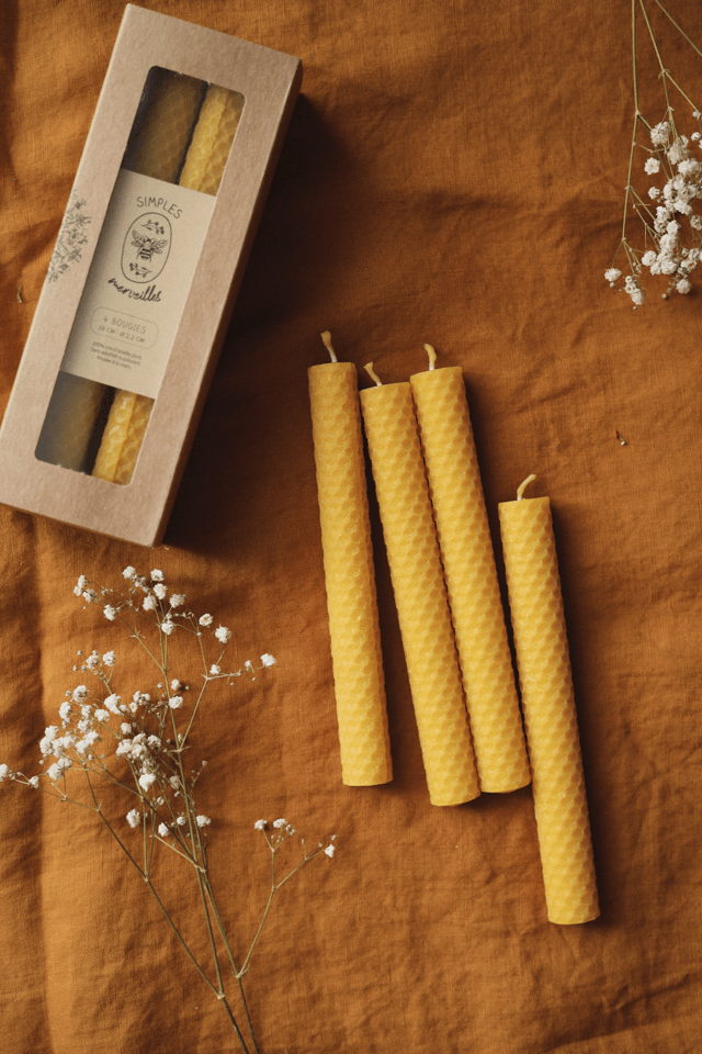 Chandelle nid d'abeille (boîte de 4)